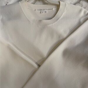 Veronica Beard White Swan Crewneck Sweater